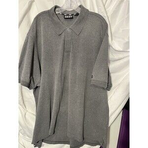 DKNY Polo Shirt Mens Size XXL Gray Short Sleeve Cotton Shirt